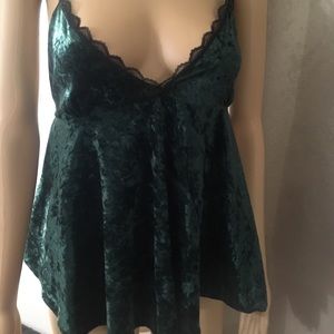 Green Velvety Babydoll Vintage New Small